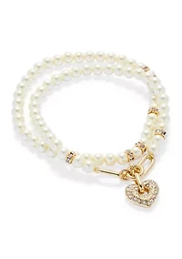 Heart Motif Stretch Bracelet Set