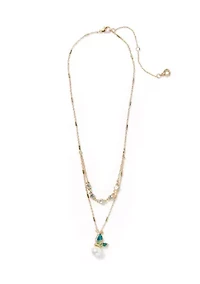  Butterfly Pearl Pendant Necklace and Earring Set