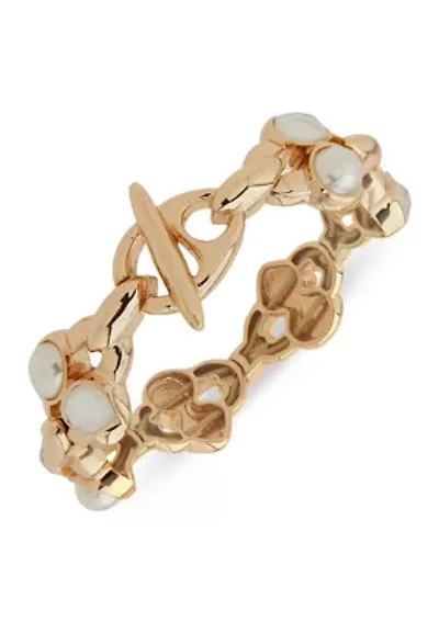  Stone Pearl Stretch Bracelet