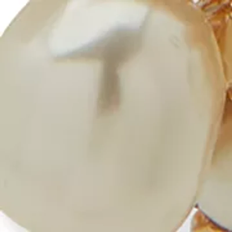  Pearl Texture Floral Charm Stretch Bracelet Set