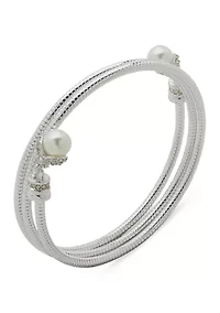 Pearl Crystal Coil Bracelet