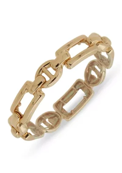 Link Gold Tone Stretch Bracelet