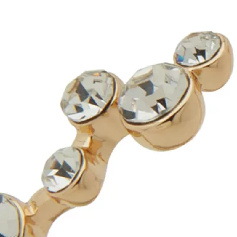  Crystal Cluster Gold Tone Cuff Bracelet