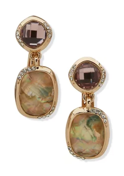 Crystal Double Stone Drop Earrings