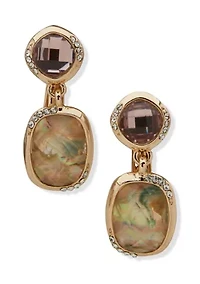  Crystal Double Stone Drop Earrings