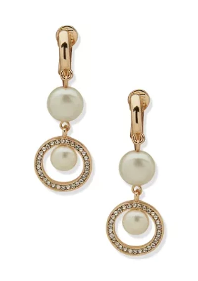 Crystal White Bead Linear Earrings