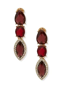 Red Crystal Linear Earrings