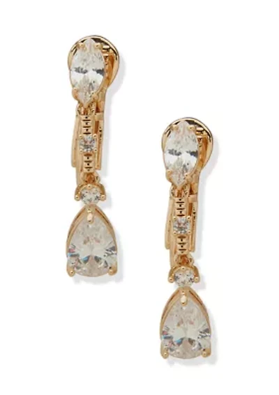 Multi Stone Linear EZ Comfort Clip Earrings