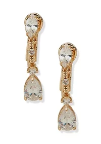 Multi Stone Linear EZ Comfort Clip Earrings