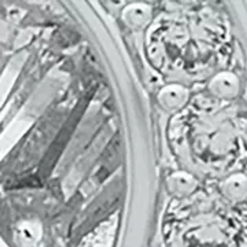 Silver Tone Cubic Zirconia Open Button Earrings