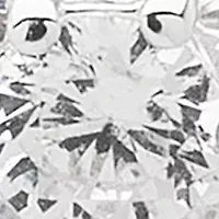 Silver Tone Crystal Snowflake Button Earrings