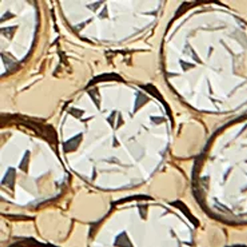 Gold Tone Crystal Heart Double Drop Earrings