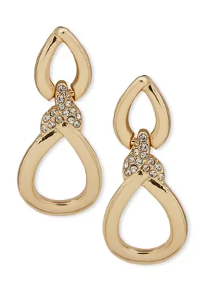 Crystal Twist Drop Earrings