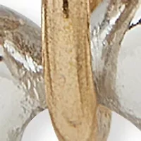 Two Tone Heart Double Drop Earrings
