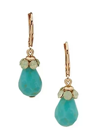 Gold Tone Multi Bead Drop Earrings