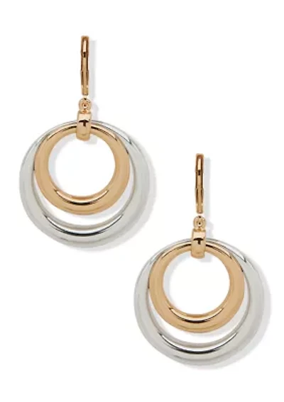Two Tone Multirow Drop Earrings