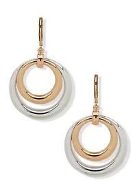 Two Tone Multirow Drop Earrings