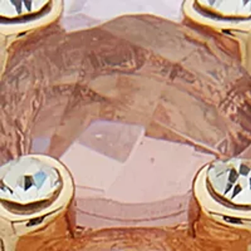 Gold Tone Purple Stone C Hoop Earrings