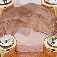 Gold Tone Purple Stone C Hoop Earrings