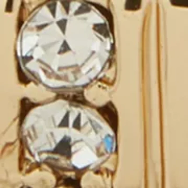 Two Tone Crystal 16mm 2 Row C Hoop Earrings