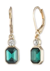 Rectangle Stone Drop Earrings
