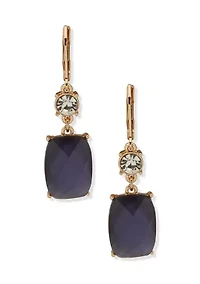 Gold Tone Stone Drop Earrings