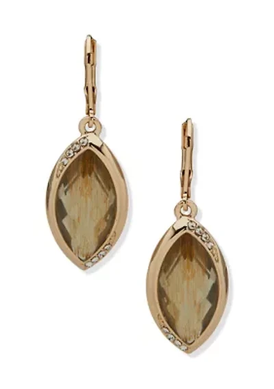 Stone Center Teardrop Earrings