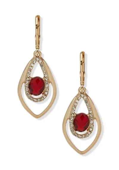 Red Crystal Orbital Earrings