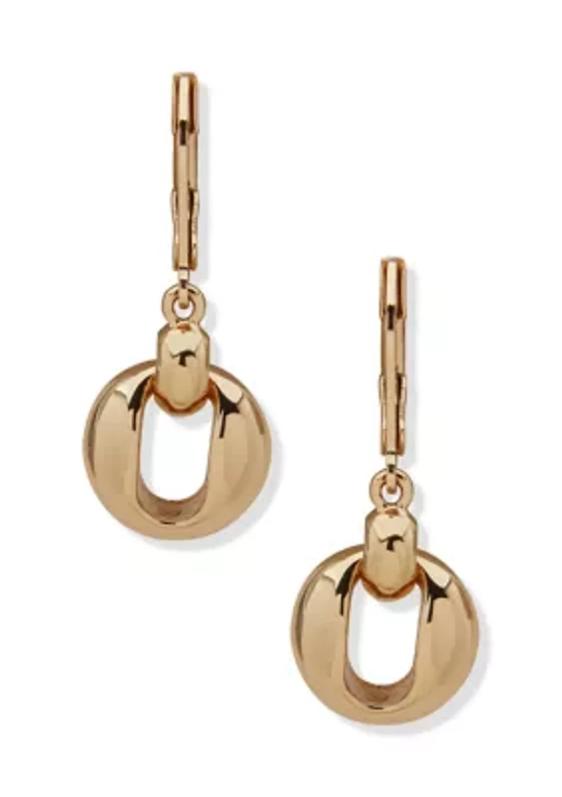 Puffed Open Dome Drop Earrings