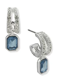 Stone Drop Huggie Earrings