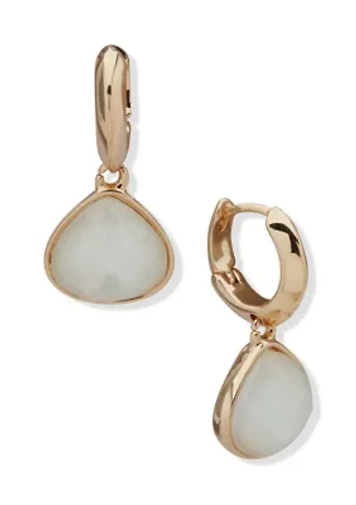 Pearl Huggie Drop Earrings