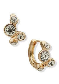Cluster Huggie Hoop Earrings