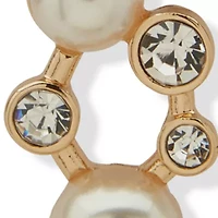 Cluster Stone Pearl Drop Earrings