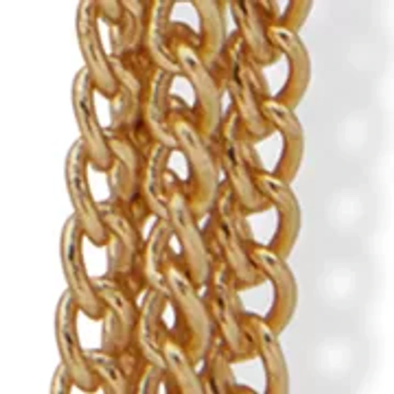 Chain Drop Gold Tone Earrings