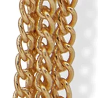 Chain Drop Gold Tone Earrings