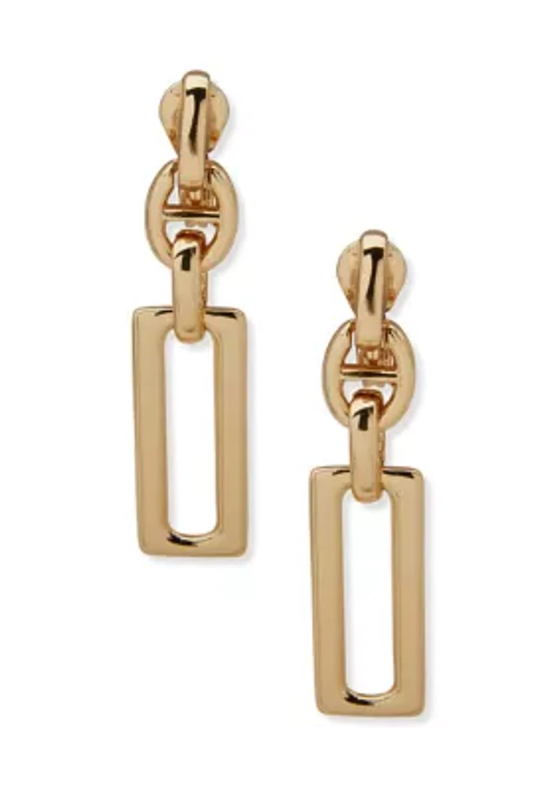 Link Drop Clip Earrings