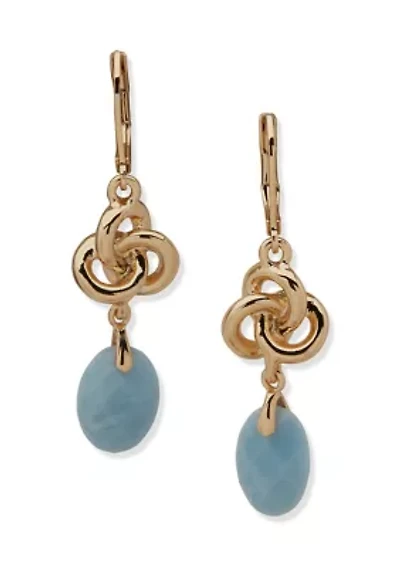 Stone Knot Drop Earrings