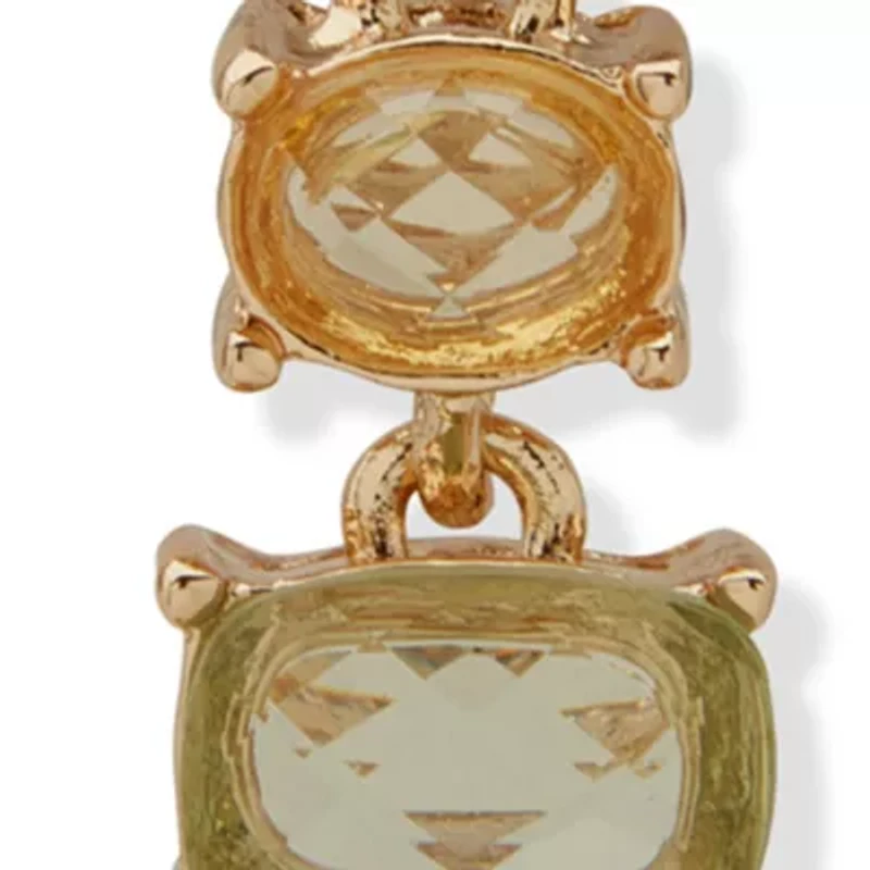 Multi Green Stone Linear Earrings