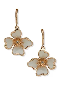  Textured Flower Drop Earrings