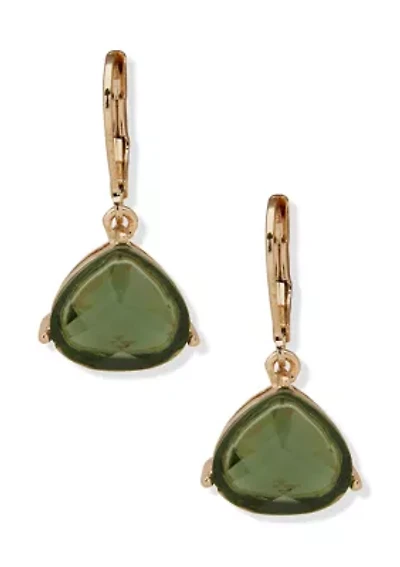  Green Stone Teardrop Earrings