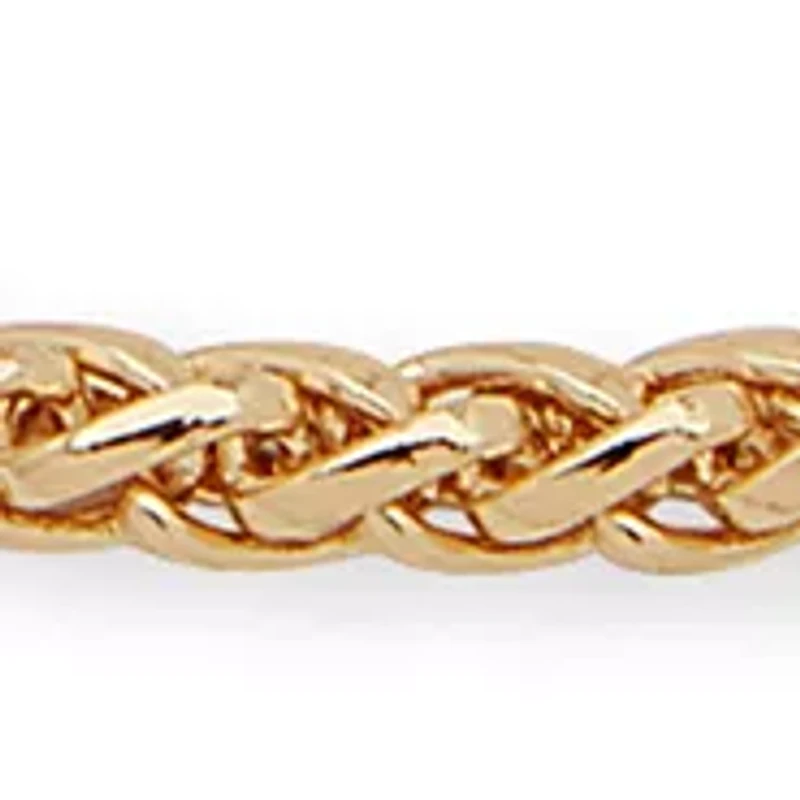 Gold Tone Crystal Wheat Chain Necklace