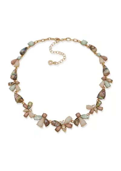 Gold Tone Multi Bee Motif Collar Necklace