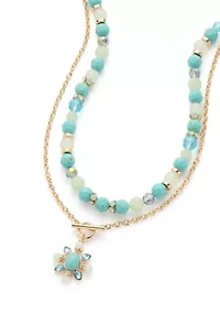 Beaded Pendant Two in One Necklace