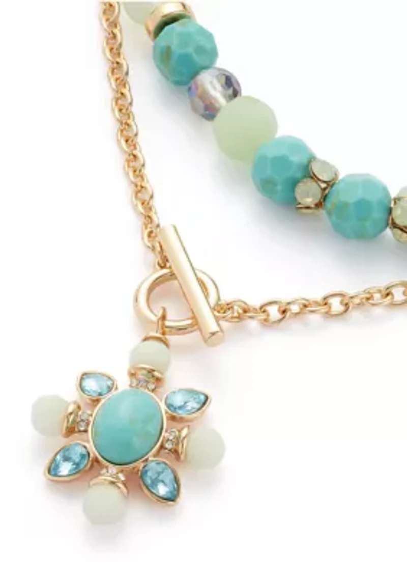 Beaded Pendant Two in One Necklace