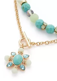 Beaded Pendant Two in One Necklace