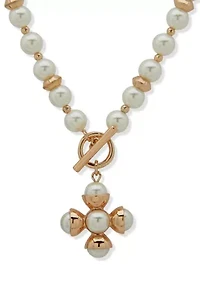 Pearl Pendant Toggle Necklace
