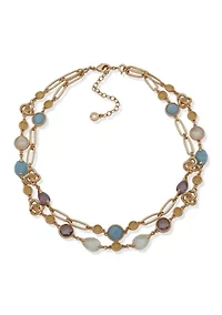 Stone Knot Multirow Necklace