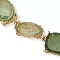 Green Stationed Stone Frontal Necklace