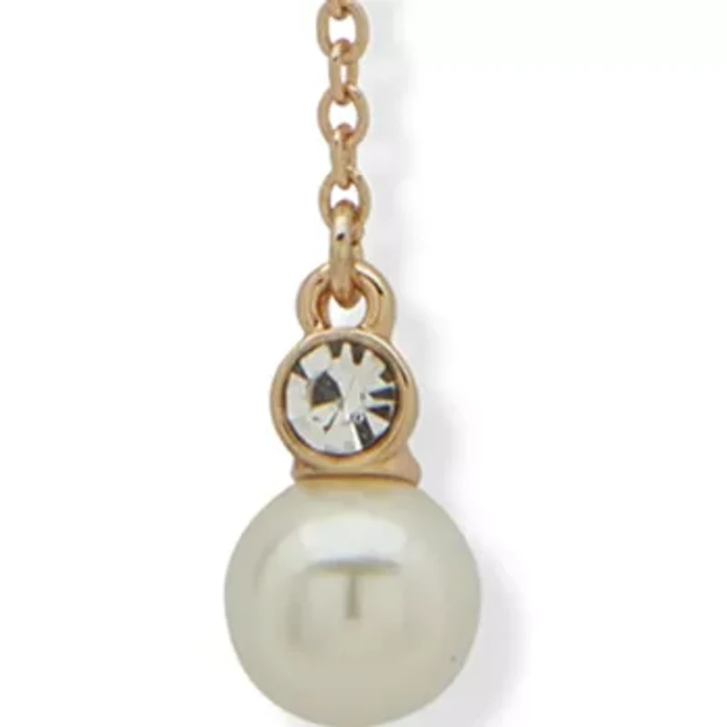 Crystal Pearl Stone Y Necklace