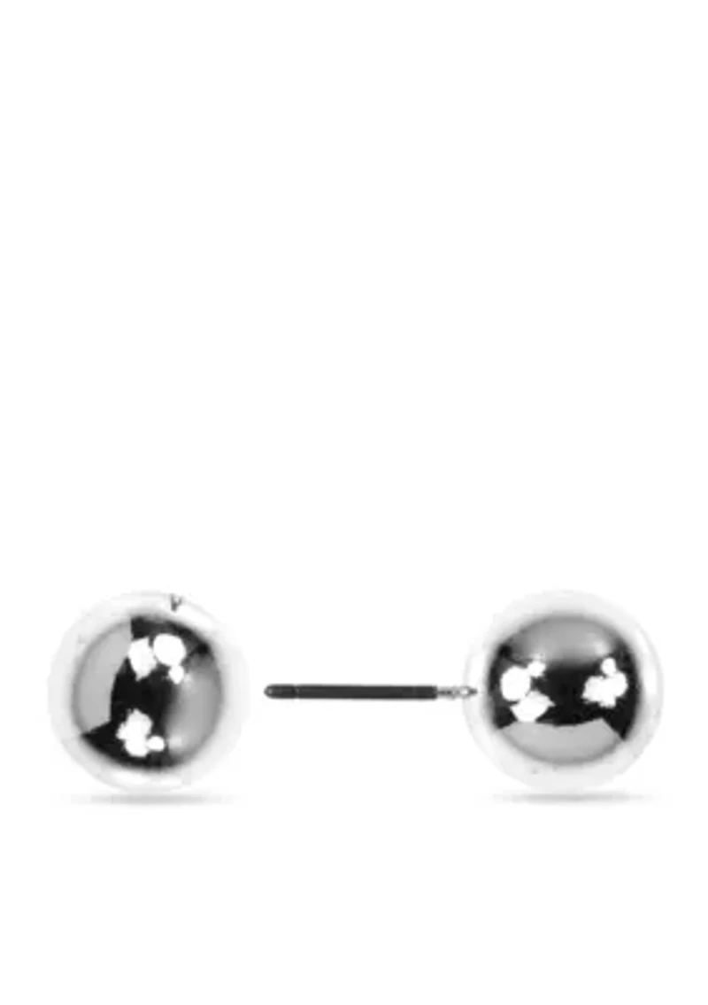 Silver-Tone Ball Stud Earring
